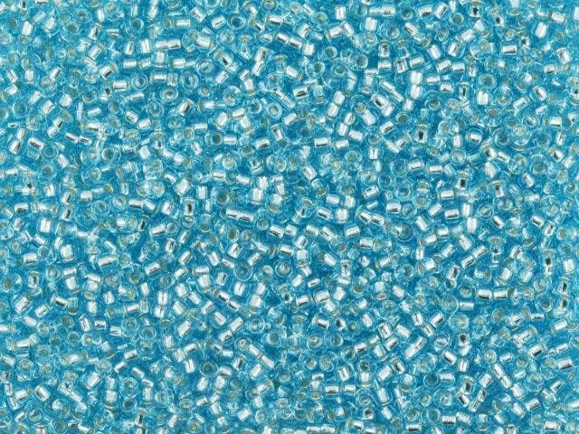 TOHO Bead Round 15/0 Silver-Lined Aqua 2.5-Inch Tube
