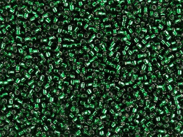 TOHO Bead Round 15/0 Silver-Lined Emerald 2.5-Inch Tube