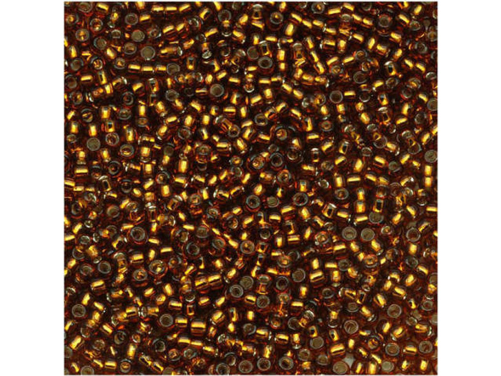 TOHO Bead Round 15/0 Silver-Lined Smoky Topaz, 2.5-Inch Tube