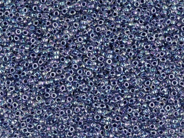 TOHO Bead Round 15/0Grape Lined Crystal AB 2.5-Inch Tube