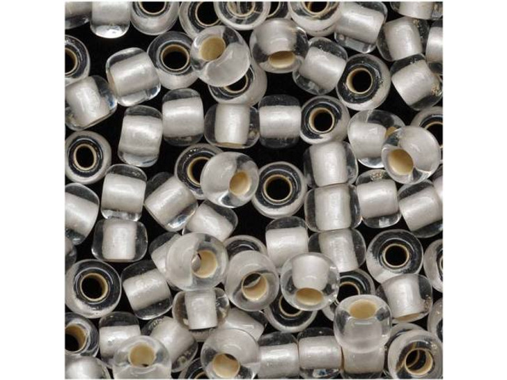 TOHO Bead Round 6/0 Frosted Silver-Lined Crystal 2.5-Inch Tube