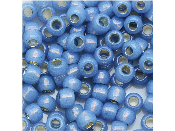 TOHO Bead Round 6/0 Gilt-Lined Sapphire Opal 2.5-Inch Tube