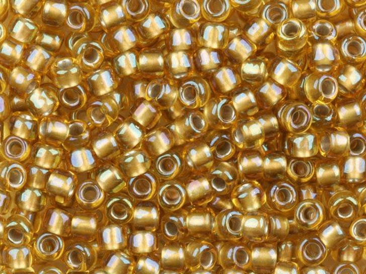 TOHO Bead Round 6/0 Medium Brown-Lined Amber 2.5-Inch Tube