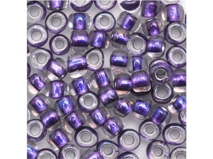 TOHO Bead Round 6/0 Metallic Purple-Lined Crystal Rainbow 2.5-Inch Tube