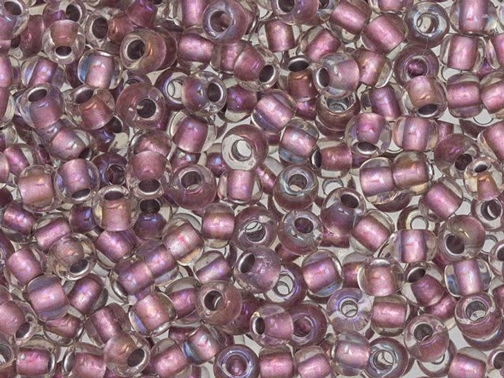 TOHO Bead Round 6/0 Rose Gold-Lined Crystal 2.5-Inch Tube