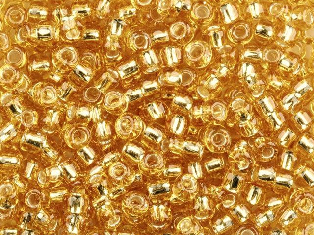 TOHO Bead Round 6/0 Silver-Lined Medium Gold 2.5-Inch Tube