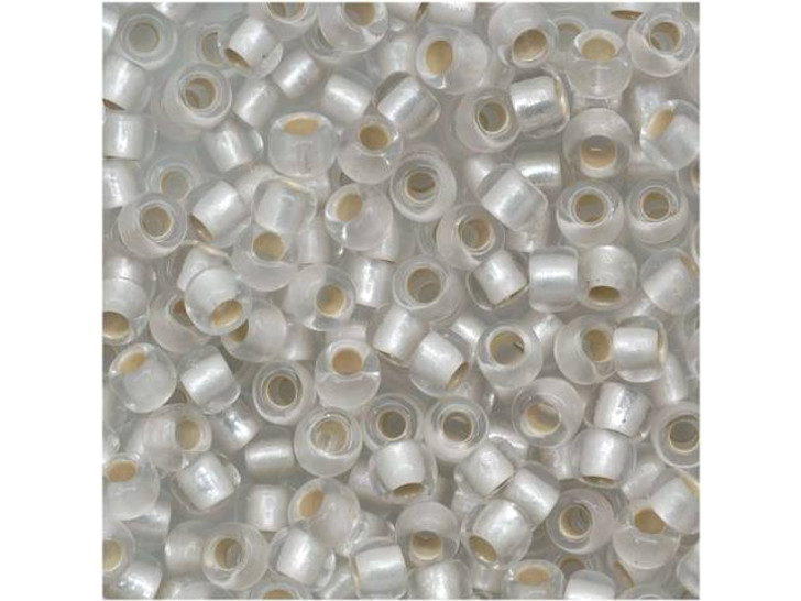 TOHO Bead Round 8/0 Frosted Silver-Lined Crystal, 2.5-Inch Tube