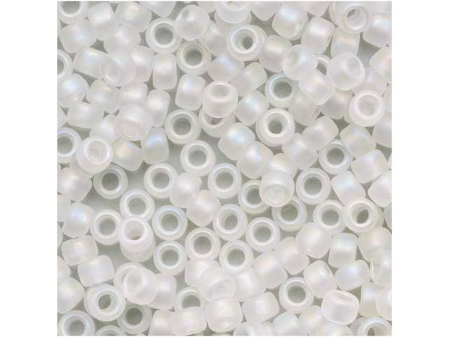 TOHO Bead Round 8/0 Frosted Transparent Crystal AB, 2.5-Inch Tube