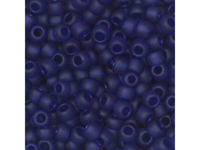 TOHO Bead Round 8/0 Frosted Transparent Dark Sapphire, 2.5-Inch Tube