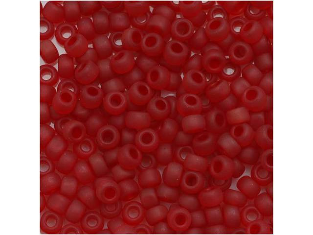TOHO Bead Round 8/0 Frosted Transparent Ruby, 2.5-Inch Tube