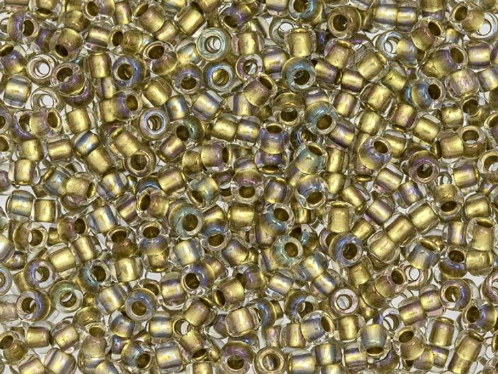 TOHO Bead Round 8/0 Gold-Lined Crystal AB, 2.5-Inch Tube