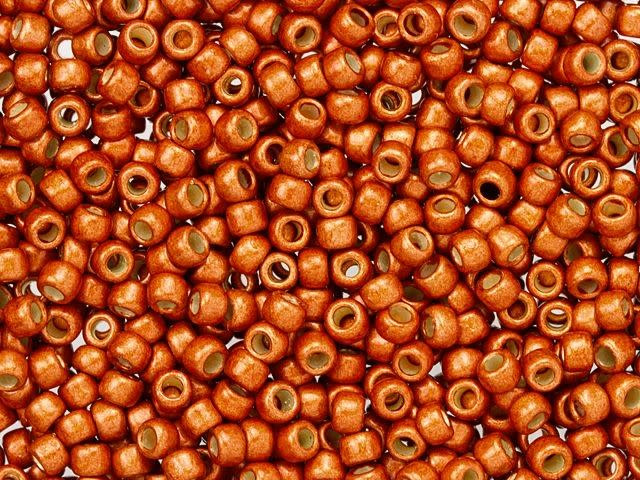 TOHO Bead Round 8/0 Matte Galvanized Saffron PermaFinish 2.5-Inch Tube