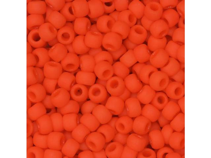 TOHO Bead Round 8/0 Matte Opaque Sunset Orange, 2.5-Inch Tube