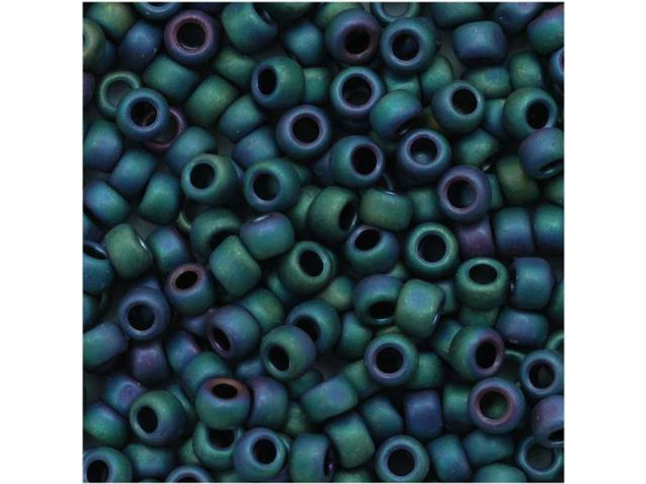 TOHO Bead Round 8/0 Matte Raku Teal/Blue Iris, 2.5-Inch Tube