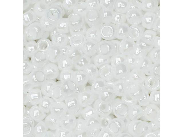 TOHO Bead Round 8/0 Opaque-Lustered Pearl White, 2.5-Inch Tube
