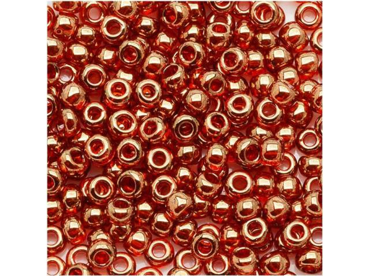 TOHO Bead Round 8/0 Rusty Orange Gold Luster, 2.5-Inch Tube