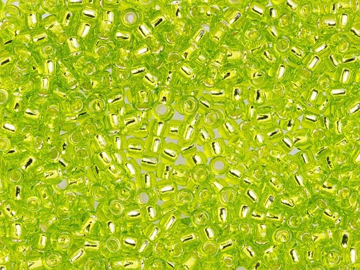 TOHO Bead Round 8/0 Silver-Lined Lime Green 2.5-Inch Tube