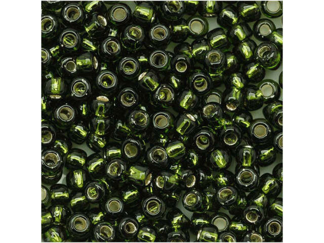 TOHO Bead Round 8/0 Silver-Lined Olivine, 2.5-Inch Tube