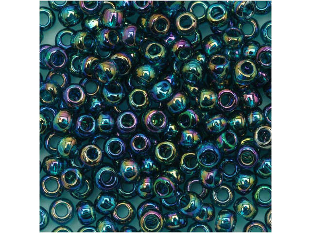 TOHO Bead Round 8/0 Trans-Rainbow Teal, 2.5-Inch Tube