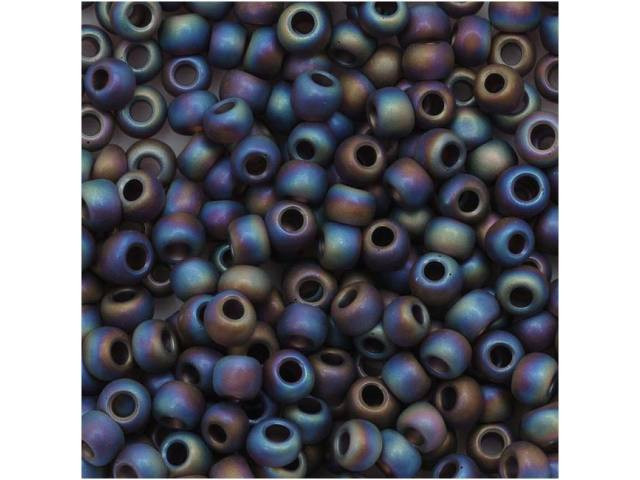 TOHO Bead Round 8/0 Trans-Rainbow-Frosted Plum, 2.5-Inch Tube