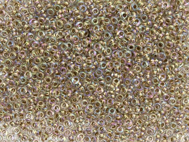 TOHO Demi Round Bead 11/0 Gold-Lined Rainbow Crystal approx. 7.8g Tube