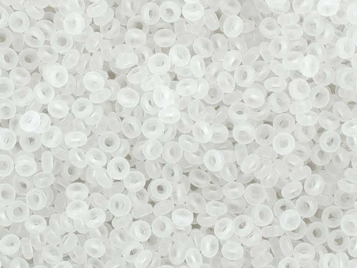 TOHO Demi Round Bead 6/0 Transparent-Frosted Crystal 2.5-Inch Tube