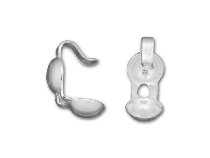 Silver-Filled 925/10 Clam Shell Bead Tip - 1mm Hole