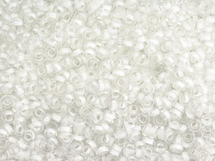 TOHO Demi Round Bead 8/0 Inside-Color Frosted Crystal/Snow-Lined 2.5-Inch Tube