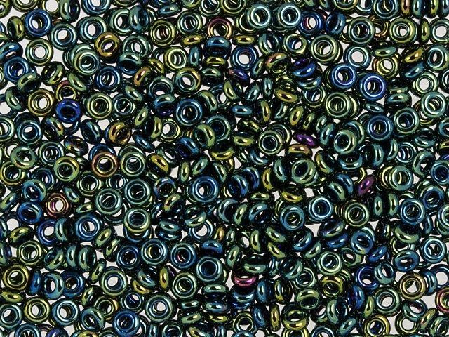 TOHO Demi Round Bead 8/0 Metallic Iris Green/Brown 2.5-Inch Tube