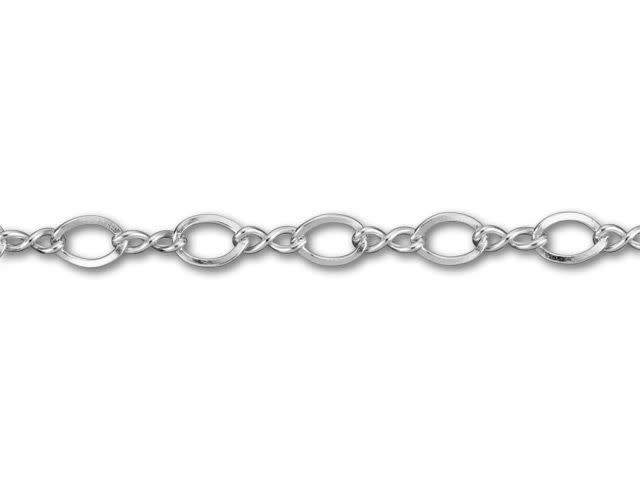 Silver-Filled 925/10 Figure 8 Chain - by the Foot