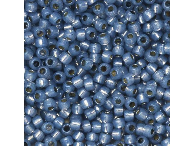TOHO Round Bead 11/0 PermaFinish Silver-Lined Milky Montana Blue 2.5-Inch Tube