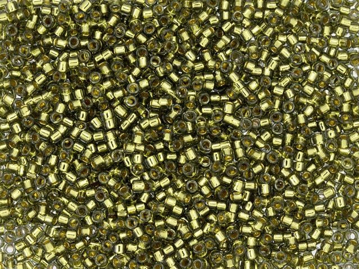 TOHO Treasure 11/0 24K Gold-Lined Gray, Seed Bead 2.5-Inch Tube