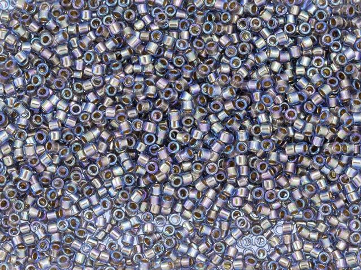 TOHO Treasure 11/0 24K Gold-Lined Rainbow Light Sapphire, Seed Bead 2.5-Inch Tube