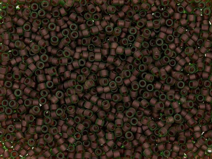 TOHO Treasure 11/0 Frosted Fuchsia-Lined Peridot Seed Bead 2.5-Inch Tube