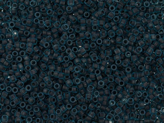 TOHO Treasure 11/0 Frosted Jet-Lined Aqua Seed Bead 2.5-Inch Tube