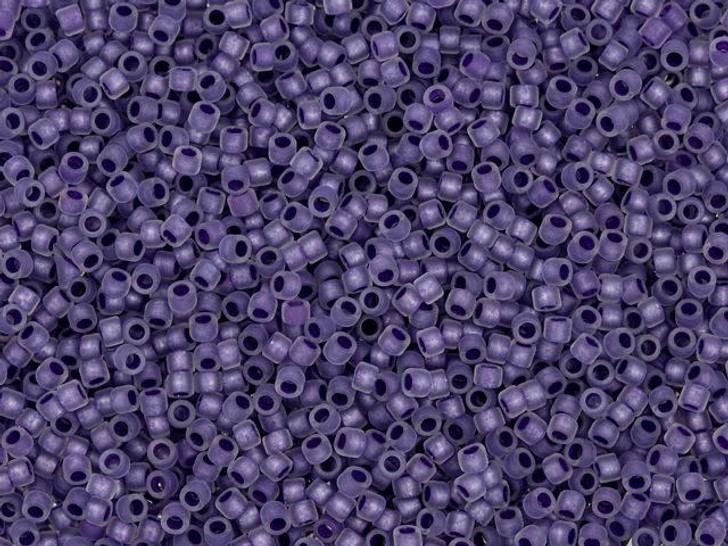TOHO Treasure 11/0 Frosted Metallic Purple-Lined Crystal Rainbow Seed Bead 2.5-Inch Tube
