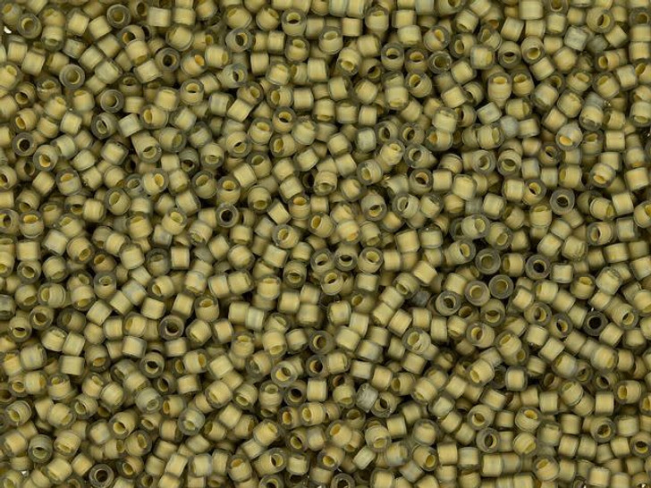 TOHO Treasure 11/0 Frosted Orange Creme-Lined Black Diamond Seed Bead 2.5-Inch Tube