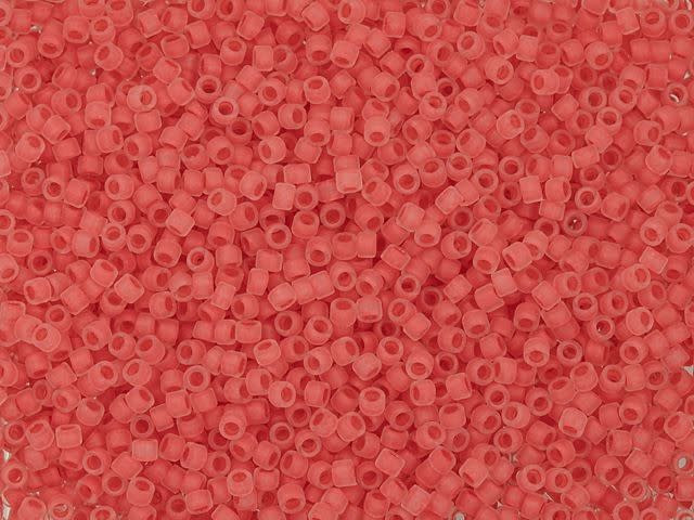 TOHO Treasure 11/0 Frosted Salmon-Lined Crystal Rainbow Seed Bead 2.5-Inch Tube