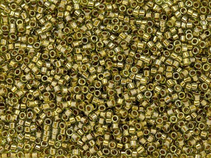 TOHO Treasure 11/0 Gold-Lined Olivine Chrysolite Seed Bead 2.5-Inch Tube