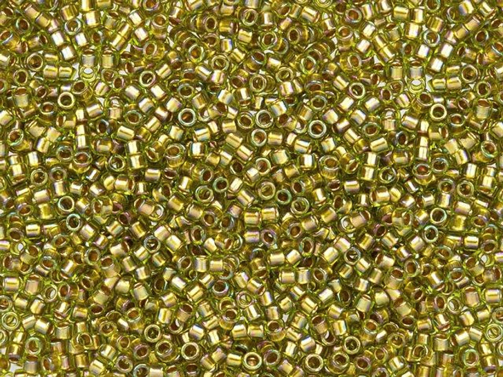 TOHO Treasure 11/0 Gold-Lined Rainbow Peridot Seed Bead 2.5-Inch Tube