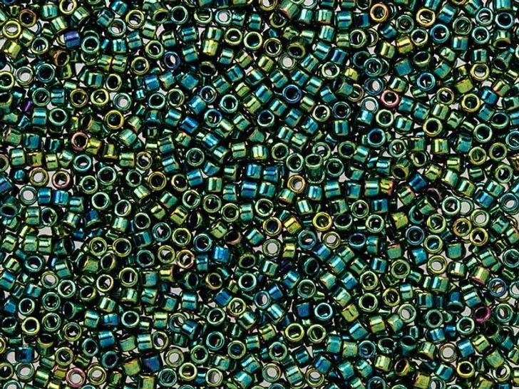 TOHO Treasure 11/0 Higher-Metallic Iris Green Seed Bead 2.5-Inch Tube