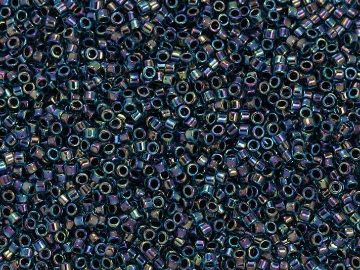 TOHO Treasure 11/0 Inside-Color Aqua/Jet-Lined Seed Bead 2.5-Inch Tube