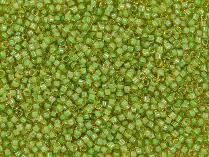 TOHO Treasure 11/0 Mint Julep-Lined Jonquil Seed Bead 2.5-Inch Tube