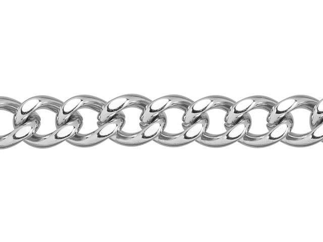 9x7.5mm Stainless Steel Hammered Curb Chain by the Foot