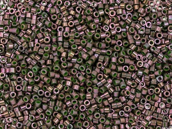 TOHO Treasure 11/0 Opaque Olive-Amethyst Luster Rainbow Seed Bead 2.5-Inch Tube