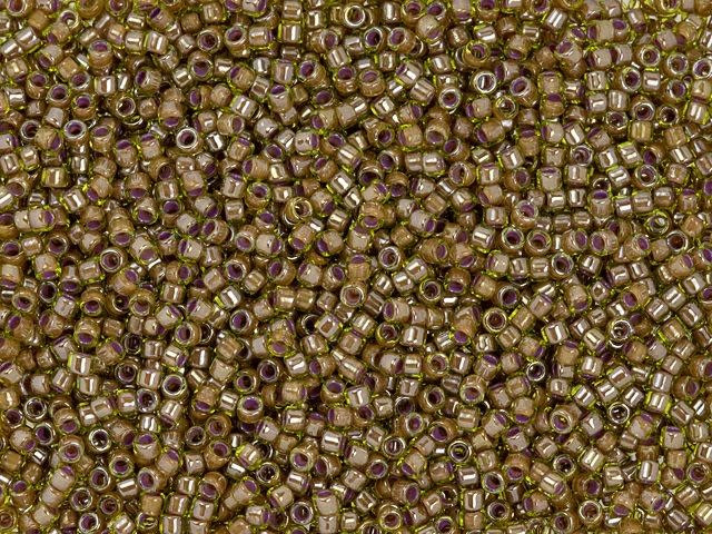 TOHO Treasure 11/0 Orange-Lined Lt Peridot Seed Bead 2.5-Inch Tube
