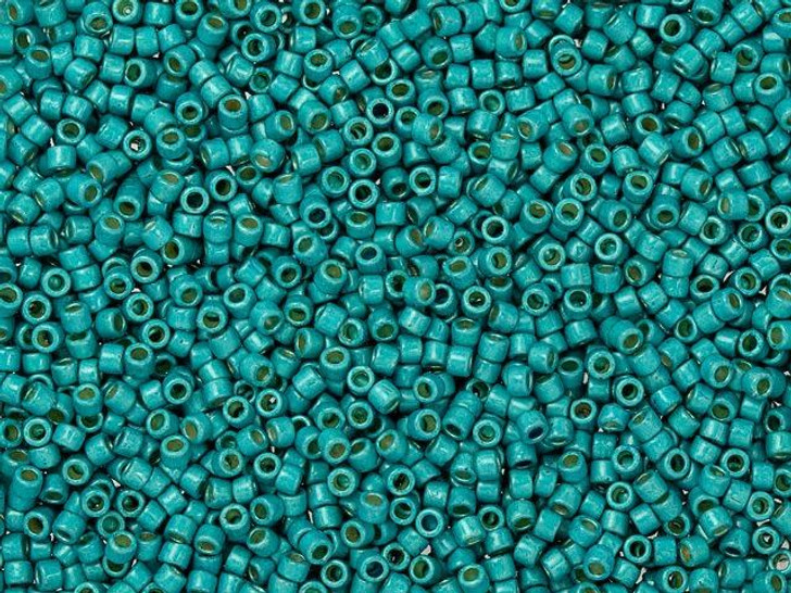 TOHO Treasure 11/0 PermaFinish Galvanized Matte Teal Seed Bead 2.5-Inch Tube