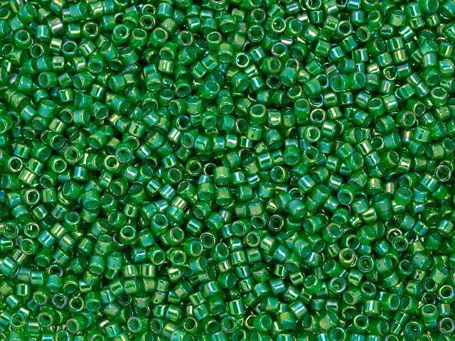 TOHO Treasure 11/0 Shamrock-Lined Peridot Rainbow Seed Bead 2.5-Inch Tube