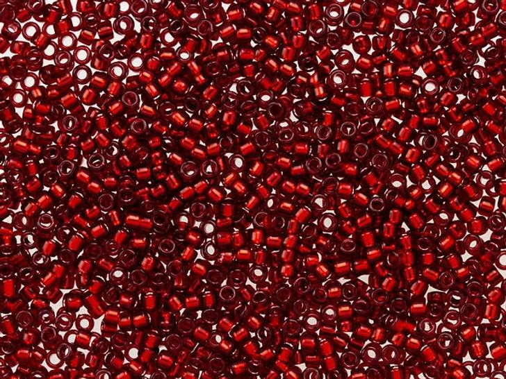 TOHO Treasure 11/0 Silver-Lined Ruby Seed Bead 2.5-Inch Tube