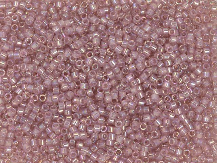 TOHO Treasure 11/0 Translucent Dusty Rose Rainbow Seed Bead 2.5-Inch Tube